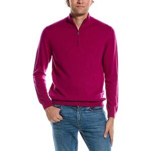 Forte Mens  Cashmere Mock Neck Cashmere 1/4-Zip Sweater